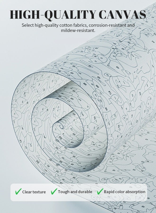 لوحة قماشية للرسم بالأرقام للأطفال البالغين والمبتدئين، لوحة قماشية للرسم بالأرقام مصنوعة يدويًا لحفلات الرسم وأنشطة الفصل الدراسي والهدايا - Image 5